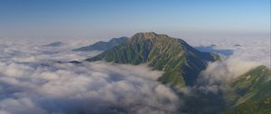 Preview wallpaper mountains, clouds, height