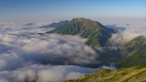 Preview wallpaper mountains, clouds, height