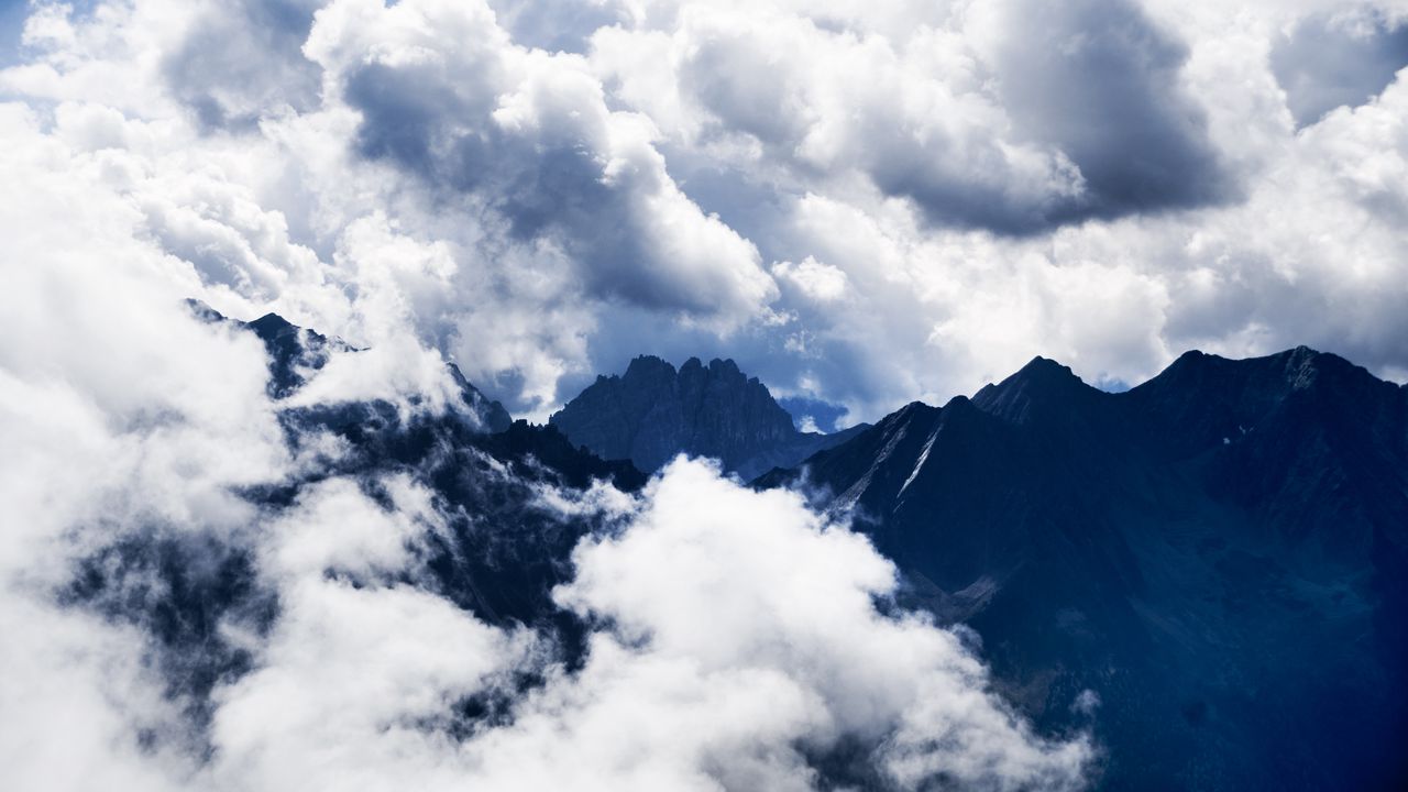 Wallpaper mountains, clouds, high, sky