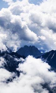 Preview wallpaper mountains, clouds, high, sky
