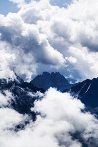 Preview wallpaper mountains, clouds, high, sky