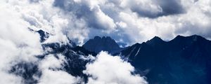 Preview wallpaper mountains, clouds, high, sky