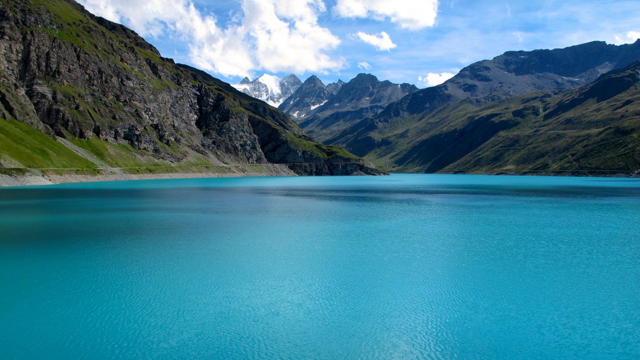 Wallpaper mountains, clouds, lake, nature, landscape