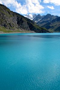 Preview wallpaper mountains, clouds, lake, nature, landscape