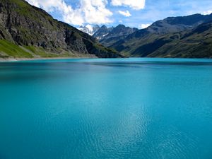 Preview wallpaper mountains, clouds, lake, nature, landscape