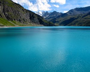 Preview wallpaper mountains, clouds, lake, nature, landscape