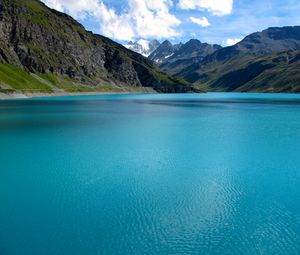 Preview wallpaper mountains, clouds, lake, nature, landscape