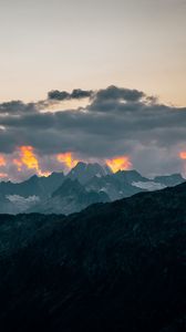 Preview wallpaper mountains, clouds, landscape, peaks, height