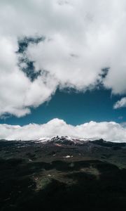 Preview wallpaper mountains, clouds, landscape, foothills, peak