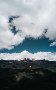 Preview wallpaper mountains, clouds, landscape, foothills, peak