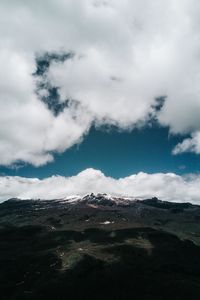 Preview wallpaper mountains, clouds, landscape, foothills, peak