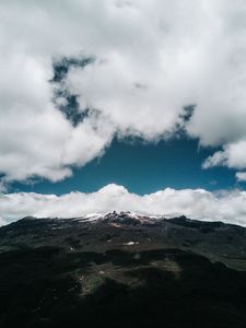 Preview wallpaper mountains, clouds, landscape, foothills, peak