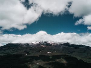 Preview wallpaper mountains, clouds, landscape, foothills, peak