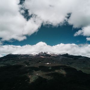 Preview wallpaper mountains, clouds, landscape, foothills, peak