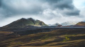 Preview wallpaper mountains, clouds, landscape, nature, iceland