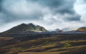 Preview wallpaper mountains, clouds, landscape, nature, iceland