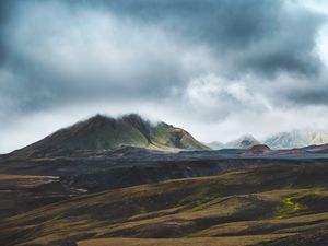 Preview wallpaper mountains, clouds, landscape, nature, iceland