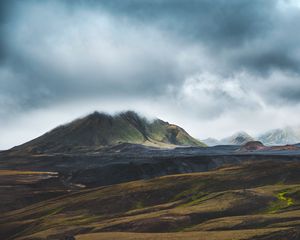 Preview wallpaper mountains, clouds, landscape, nature, iceland
