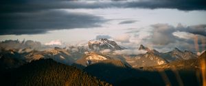 Preview wallpaper mountains, clouds, landscape, nature, aerial view