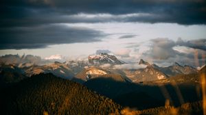 Preview wallpaper mountains, clouds, landscape, nature, aerial view