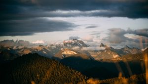 Preview wallpaper mountains, clouds, landscape, nature, aerial view