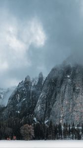 Preview wallpaper mountains, clouds, landscape, trees