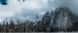 Preview wallpaper mountains, clouds, landscape, trees