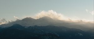 Preview wallpaper mountains, clouds, moon, landscape, nature