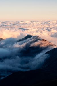Preview wallpaper mountains, clouds, peak, sky, nature
