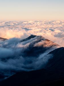 Preview wallpaper mountains, clouds, peak, sky, nature