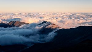 Preview wallpaper mountains, clouds, peak, sky, nature