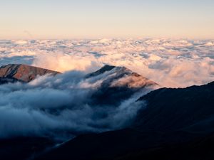 Preview wallpaper mountains, clouds, peak, sky, nature