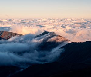 Preview wallpaper mountains, clouds, peak, sky, nature