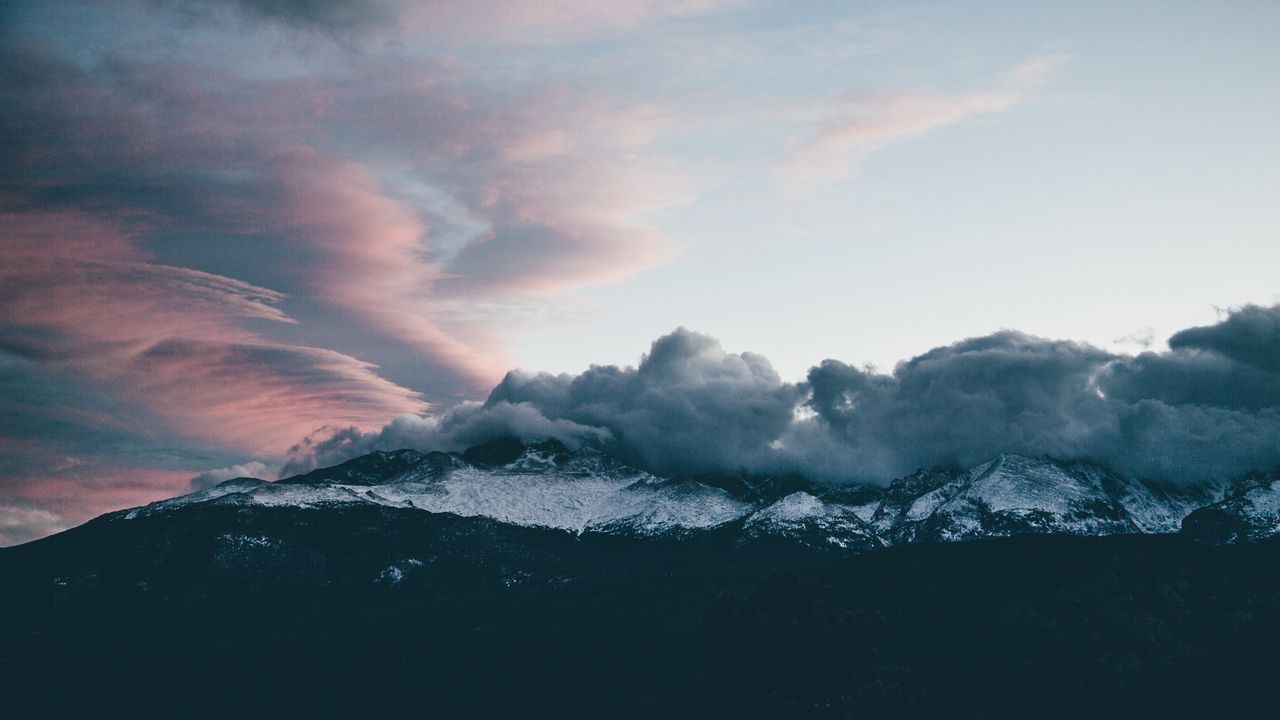 Wallpaper mountains, clouds, peaks, sky