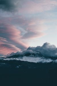 Preview wallpaper mountains, clouds, peaks, sky