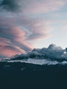 Preview wallpaper mountains, clouds, peaks, sky