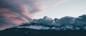 Preview wallpaper mountains, clouds, peaks, sky