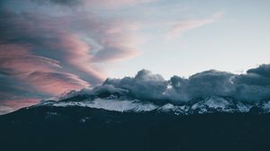 Preview wallpaper mountains, clouds, peaks, sky