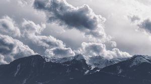 Preview wallpaper mountains, clouds, peaks