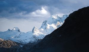 Preview wallpaper mountains, clouds, peaks, spain