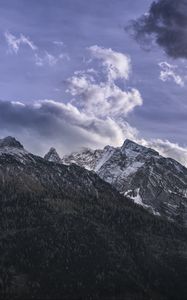 Preview wallpaper mountains, clouds, sky, top