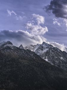 Preview wallpaper mountains, clouds, sky, top