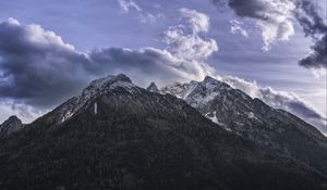 Preview wallpaper mountains, clouds, sky, top