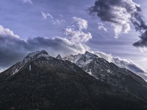 Preview wallpaper mountains, clouds, sky, top