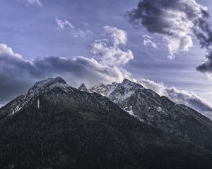Preview wallpaper mountains, clouds, sky, top