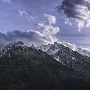 Preview wallpaper mountains, clouds, sky, top