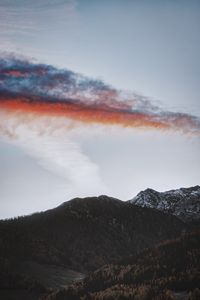 Preview wallpaper mountains, clouds, sky, peak, trees
