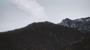 Preview wallpaper mountains, clouds, sky, peak, trees