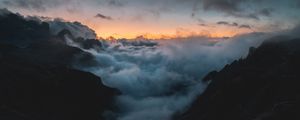 Preview wallpaper mountains, clouds, sky, smoke, height
