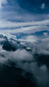Preview wallpaper mountains, clouds, snow
